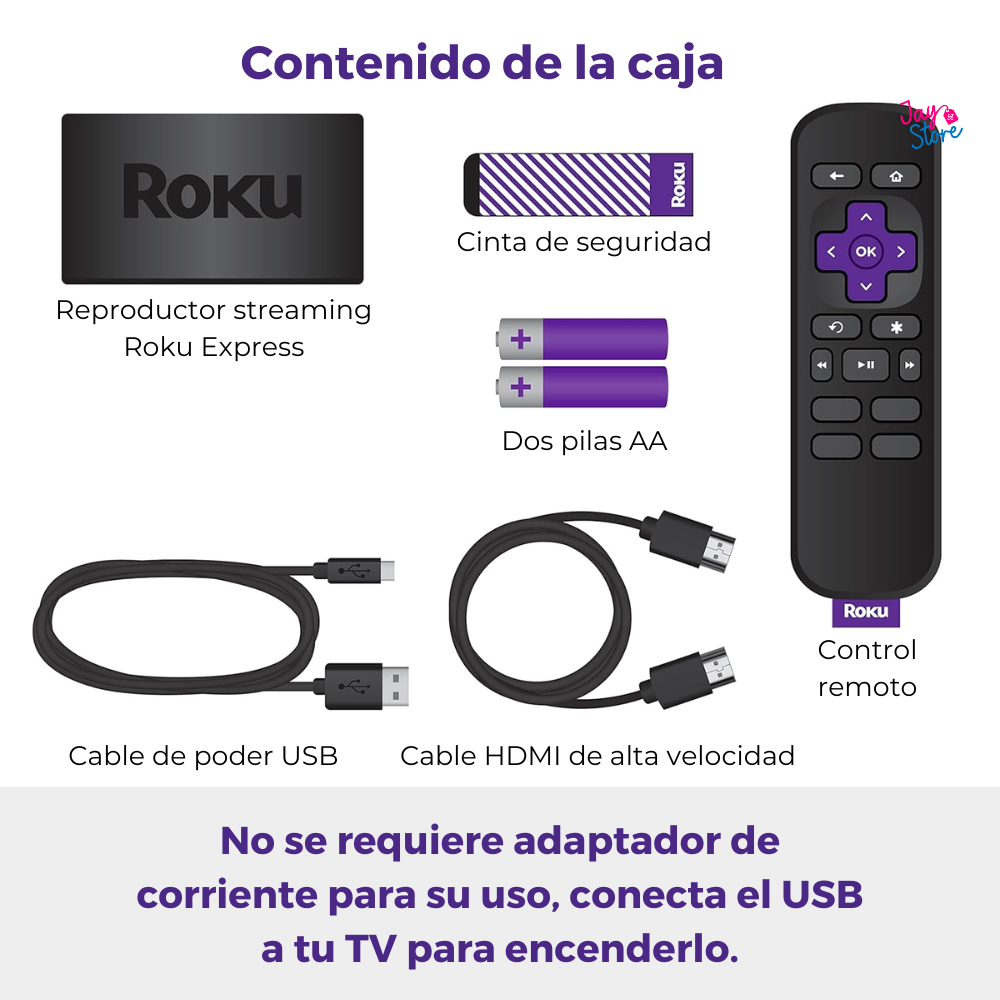 Roku Express TV HD 2022 Control Remoto Reproductor Streaming - Convertidor a Smart TV